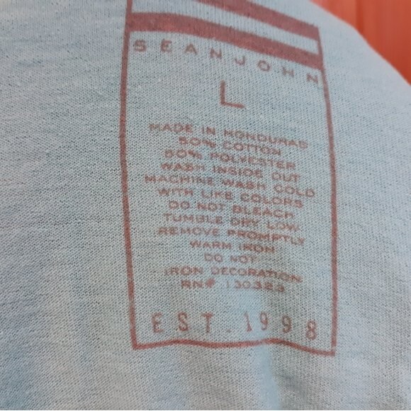 Sean John Vintage Blue Graphic Logo Tee Shirt LG Y2K Streetwear Hip Hop - Picture 5 of 8